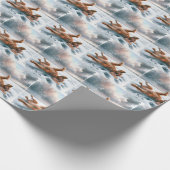 Irish Setter Rolling in Snow Geschenkpapier (Ecke)