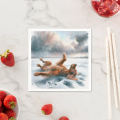 Irish Setter Rolling in Snow Serviette (Beispiel)