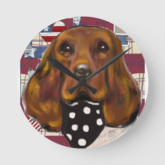 IRISH SETTER RUNDE WANDUHR (Vorderseite)