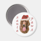 Irish Setter Santa Paws Magnet (Vorderseite/Rückseite)