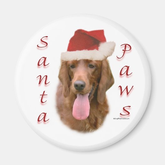 Irish Setter Santa Paws Magnet (Vorne)
