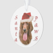 Irish Setter Santa Paws Ornament (Vorderseite)