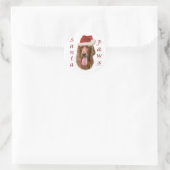 Irish Setter Santa Paws Runder Aufkleber (Tasche)
