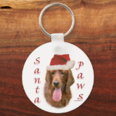 Irish Setter Santa Paws Schlüsselanhänger (Rückseite)