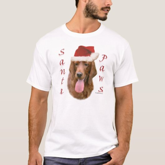 Irish Setter Santa Paws T-Shirt (Vorderseite)