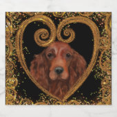 IRISH SETTER SCHAUMWEINETIKETT (Einzelnes Label)