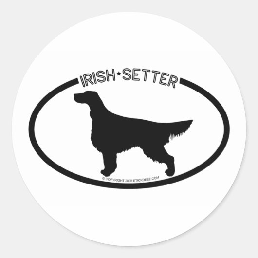 Irish Setter Silhouette Black Sticker (Vorderseite)