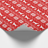 Irish Setter Silhouetten Hunde Weihnachtsfeiertag Geschenkpapier (Ecke)