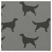Irish Setter Silhouetten Muster Schwarz und Grau Stoff (Nahaufnahme)