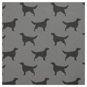 Irish Setter Silhouetten Muster Schwarz und Grau Stoff