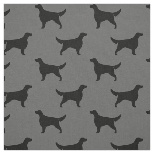 Irish Setter Silhouetten Muster Schwarz und Grau Stoff (Muster)