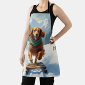 Irish Setter Sledding Adventure Christmas Painting Schürze (InSitu)