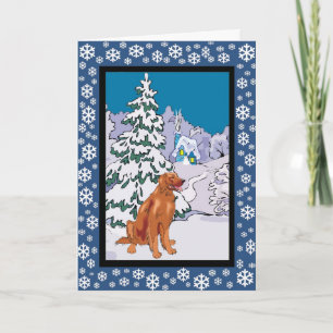 Irish Setter Snowy Winter Feiertagskarte
