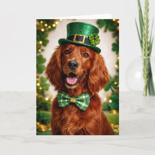 Irish-Setter-St.-Patrick-Tages-Karte, Kobold Karte