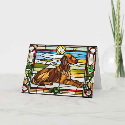Irish Setter Stainglas Karte (Vorderseite)