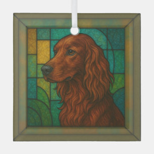 Irish Setter "Stains Glass" Ornament Aus Glas