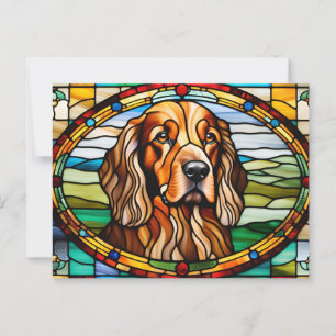 Irish Setter Stains Glass Postkarte