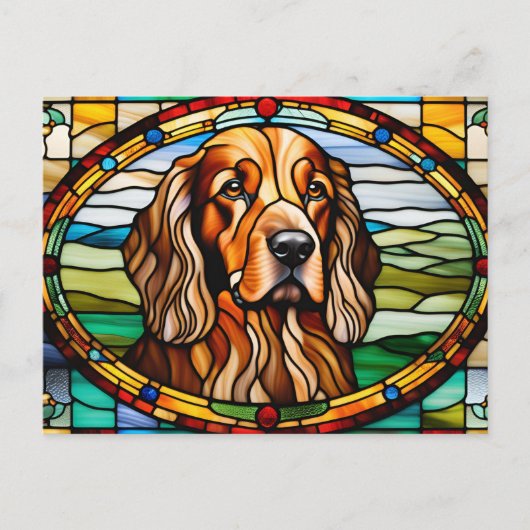 Irish Setter Stains Glass Postkarte (Vorderseite)