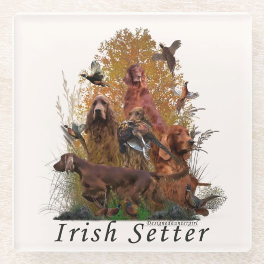 Irish Setter Tapestry T - Shirt Schlüsselanhänger Glasuntersetzer (Vorderseite)