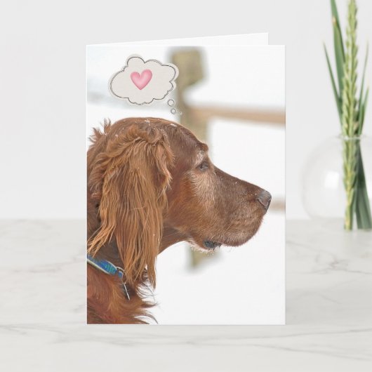 Irish Setter Thinking of You Karte (Vorderseite)