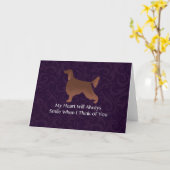 Irish Setter Thinking You Pet Memorial Hund Karte (Gelbe Blume)