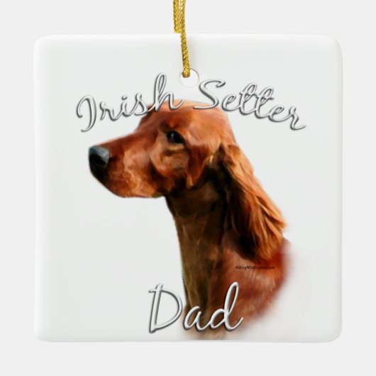Irish Setter Vater 2 Keramikornament (Vorderseite)