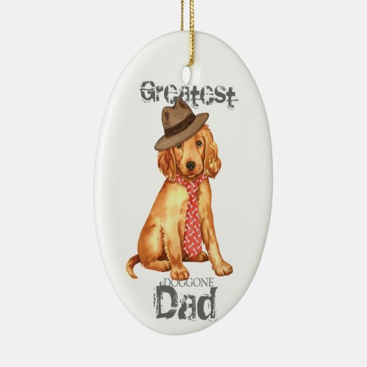 Irish Setter Vater Keramik Ornament (Rechts)