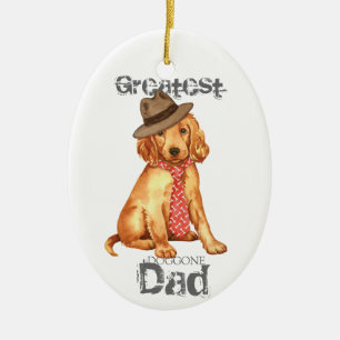 Irish Setter Vater Keramik Ornament