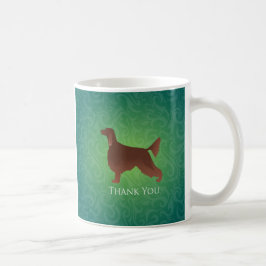 Irish Setter Vielen Dank Silhouette über Grün Kaffeetasse