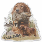 Irish Setter , Walcockjagd, Art Aufkleber (Vorderseite)