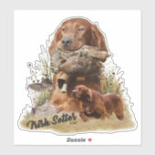 Irish Setter , Walcockjagd, Art Aufkleber (Blatt)