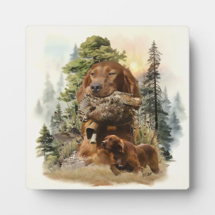 Irish Setter , Walcockjagd, Art Fotoplatte