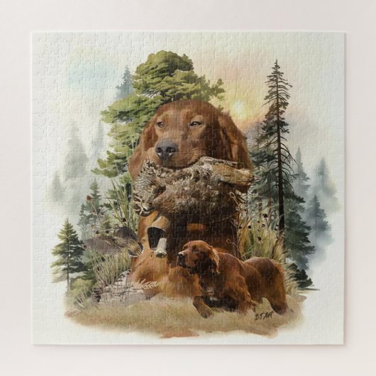 Irish Setter , Walcockjagd, Art Puzzle (Vertikal)