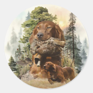 Irish Setter , Walcockjagd, Art Runder Aufkleber