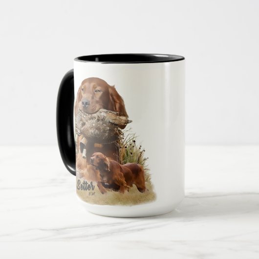 Irish Setter , Walcockjagd, Art Tasse (Vorderseite Links)