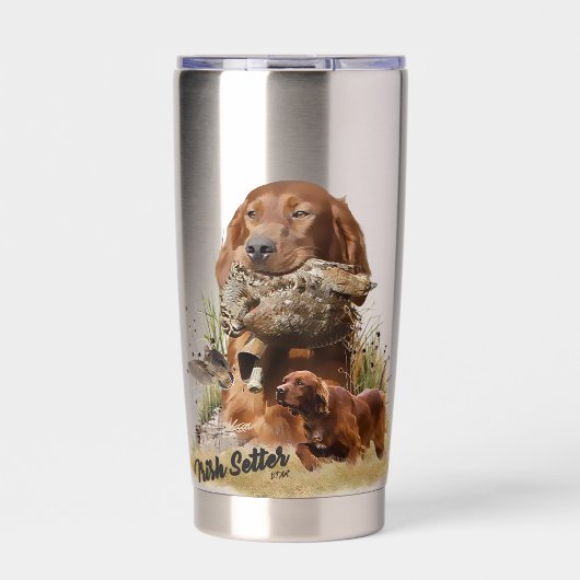 Irish Setter , Walcockjagd, Art Thermobecher (Vorderseite)