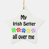 Irish Setter Walks Design Keramik Ornament (Vorne)