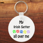 Irish Setter Walks Design Schlüsselanhänger (Rückseite)