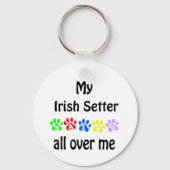 Irish Setter Walks Design Schlüsselanhänger (Rückseite)