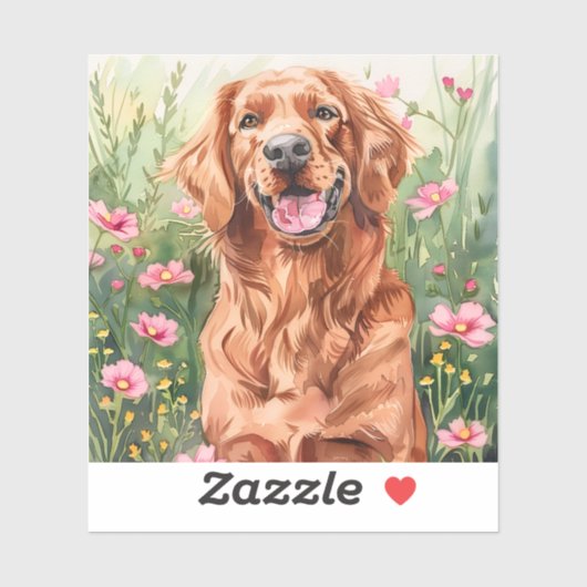 Irish Setter Watercolor-Aufkleber Aufkleber (Blatt)