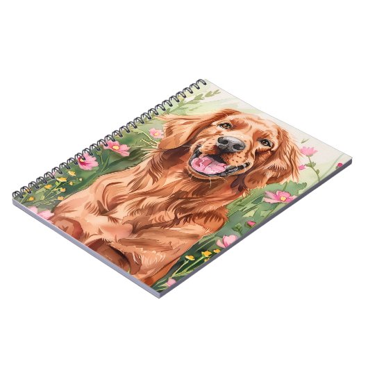 Irish Setter Watercolor Journal Notizblock (Linke Seite)