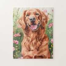 Irish Setter Watercolor Puzzle