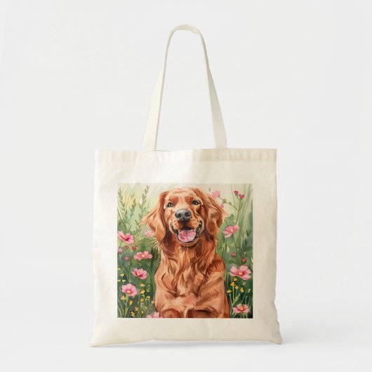 Irish Setter Watercolor Tote Bag Tragetasche (Vorne)
