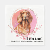 Irish Setter Wedding Napkin mit Hund-Foto Serviette (Vorderseite)
