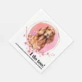 Irish Setter Wedding Napkin mit Hund-Foto Serviette (Ecke)