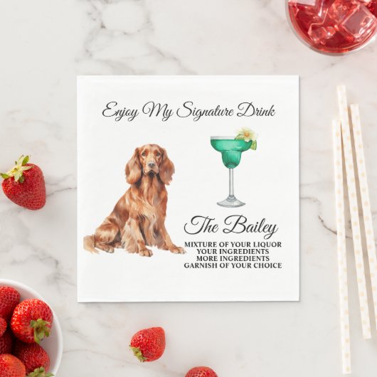 Irish Setter Wedding Signature Drink Napkins Serviette (Beispiel)