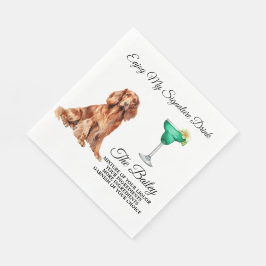 Irish Setter Wedding Signature Drink Napkins Serviette (Ecke)