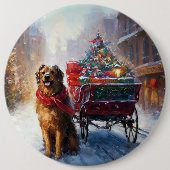 Irish Setter Weihnachtsfeiertag Button (Vorderseite)