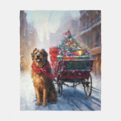 Irish Setter Weihnachtsfeiertag Fleecedecke (Vorderseite)