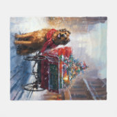 Irish Setter Weihnachtsfeiertag Fleecedecke (Vorderseite (Horizontal))